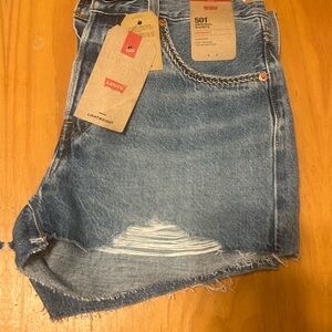 Levi's Blue Denim Cutoff Shorts